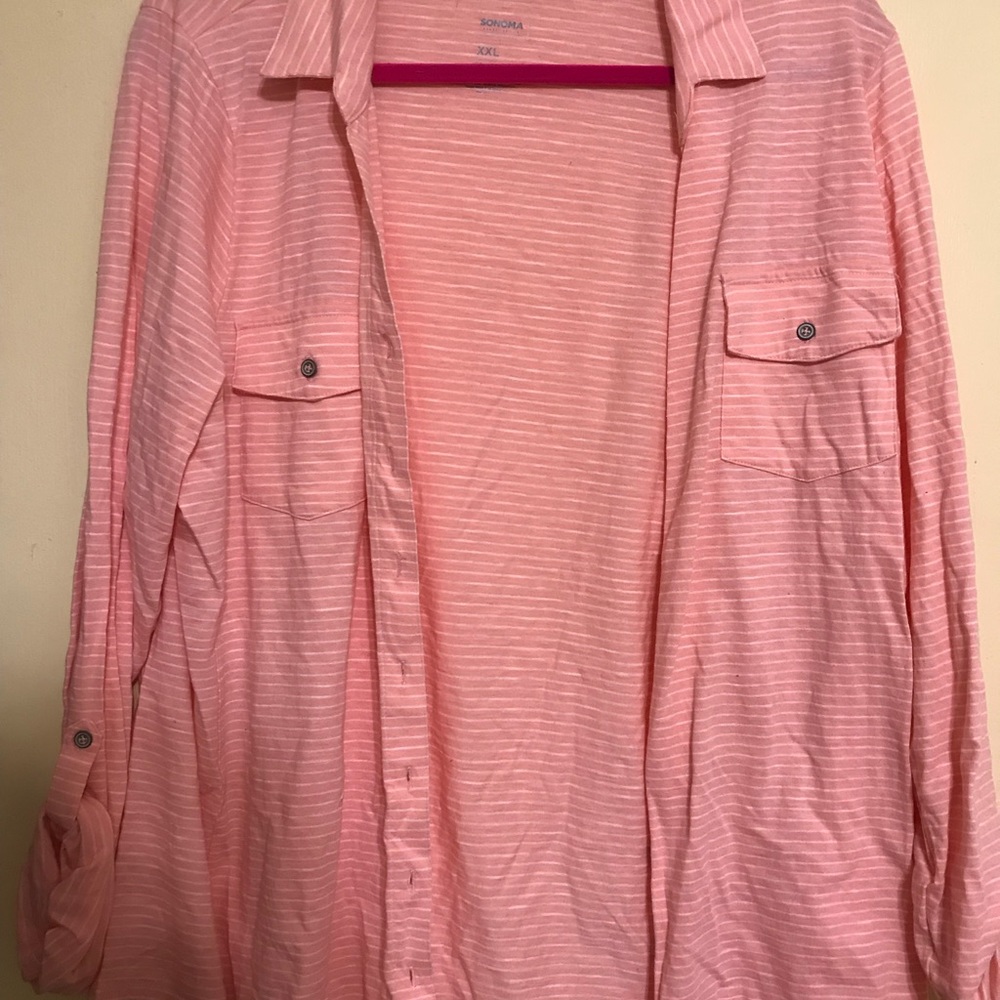 Pink striped shirt, never worn